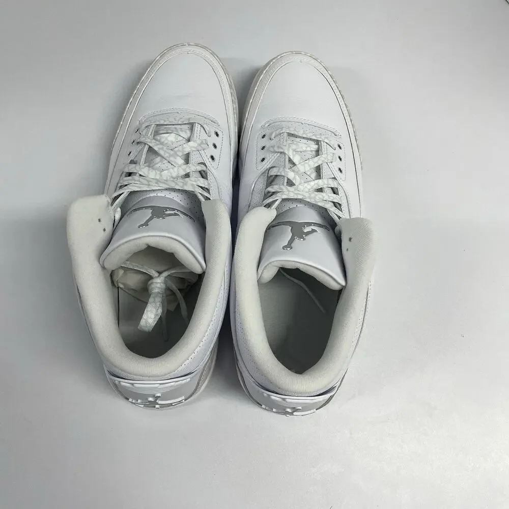 Air Jordan 3 Retro 'Pure Money' 2025 CT8532 111 Size 13 White Leather Sneakers
